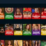 Spinny Casino live casino lobby with live dealer tables