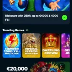 Spinny Casino mobile website shown in a phone browser